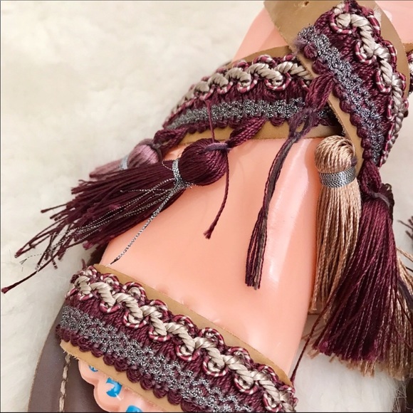 Topshop Fiji Fringe Boho Sandals Size 36 - Picture 6 of 6